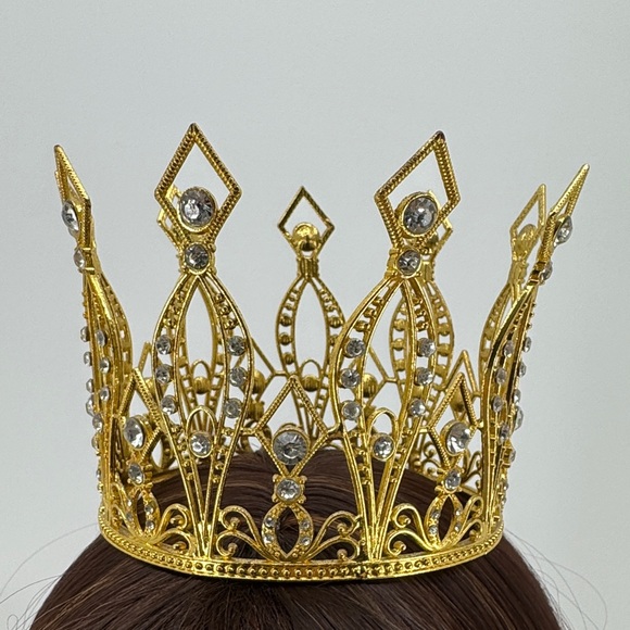 Vintage Ethereal Cosplay Rhinestone Quinceanera Wedding Bride Crown Headpiece - Picture 2 of 9